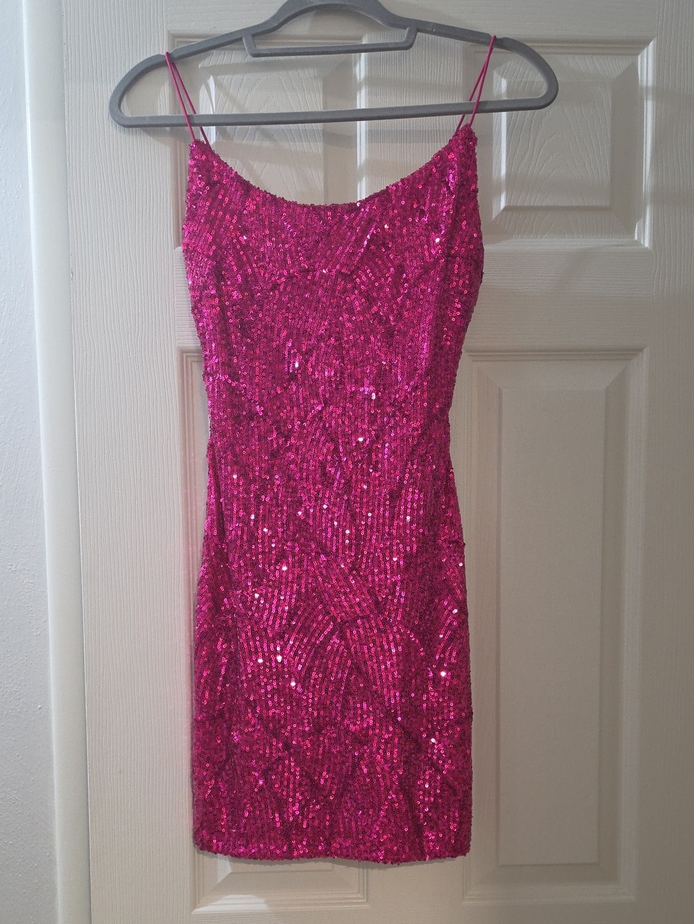 B Darlin Fuchsia Sequin Mini Dress